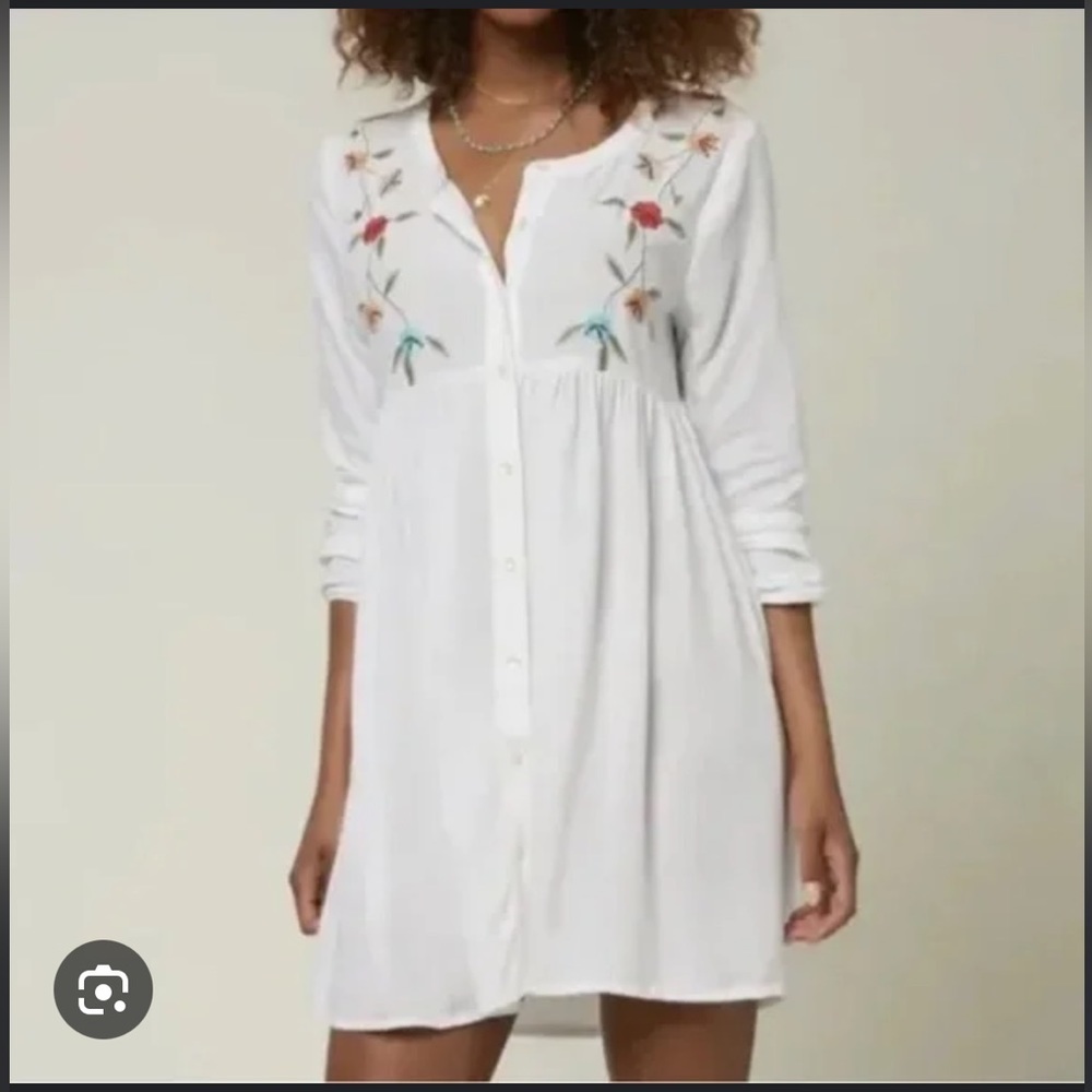 O’Neill Edan Floral Embroidered Babydoll Dress